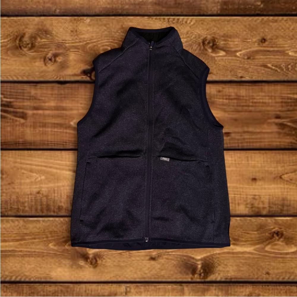 Figs Navy Blue Fleece Vest